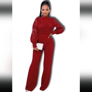 Women's red jumpsuit